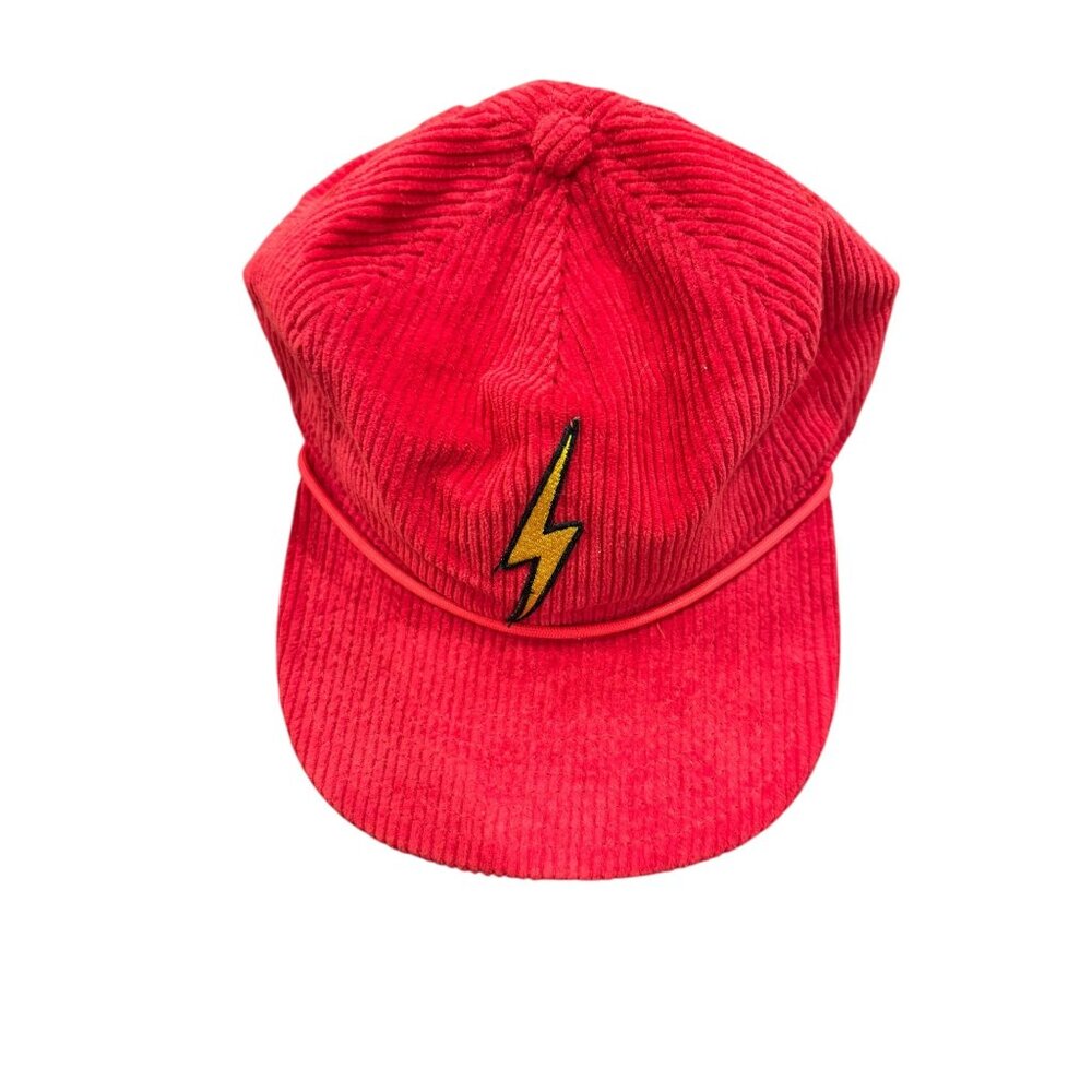 Aviator Nation vintage lightning bolt corduroy SnapBack-red hat‎